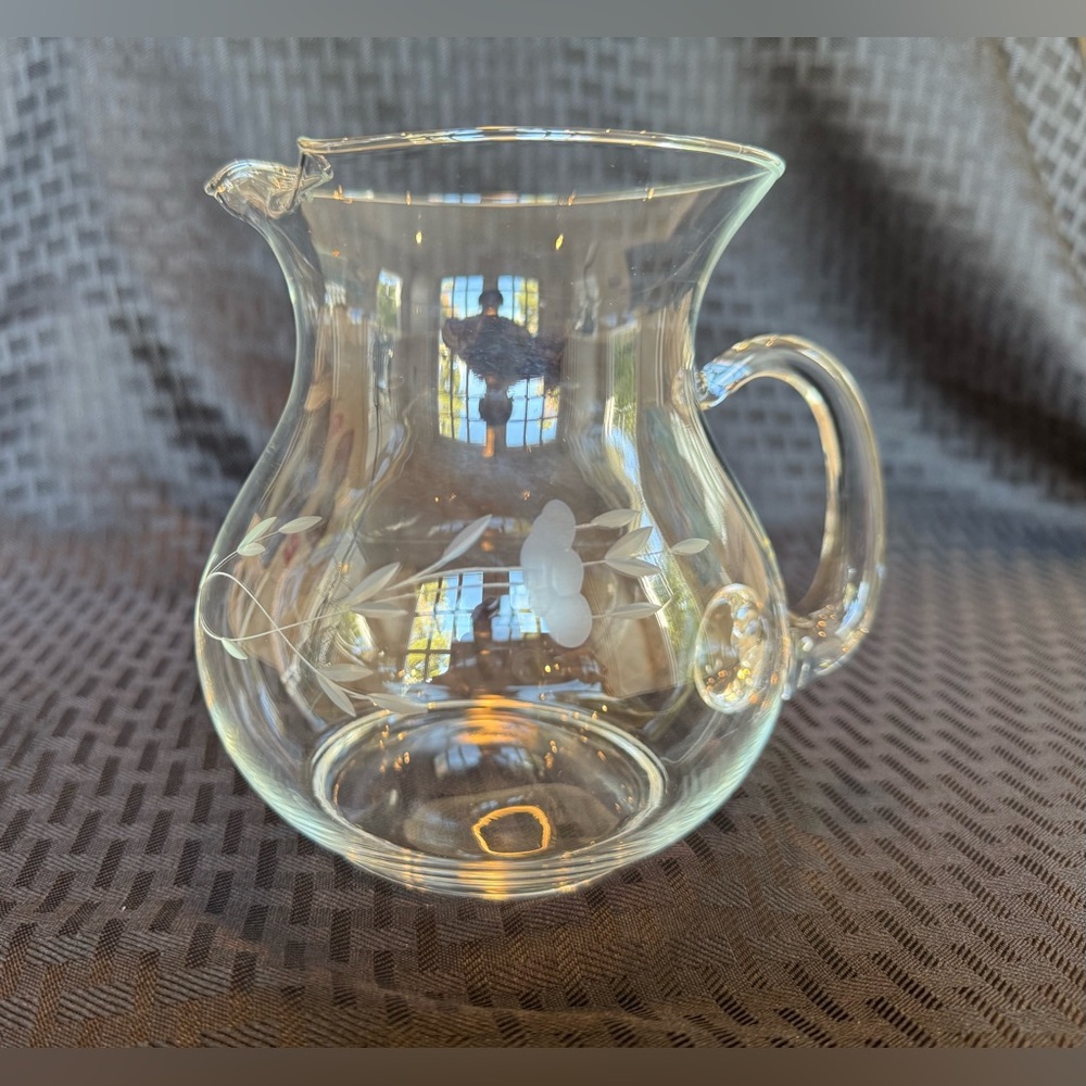 Princess House Heritage Crystal Glass Pitcher – 5½” Small
